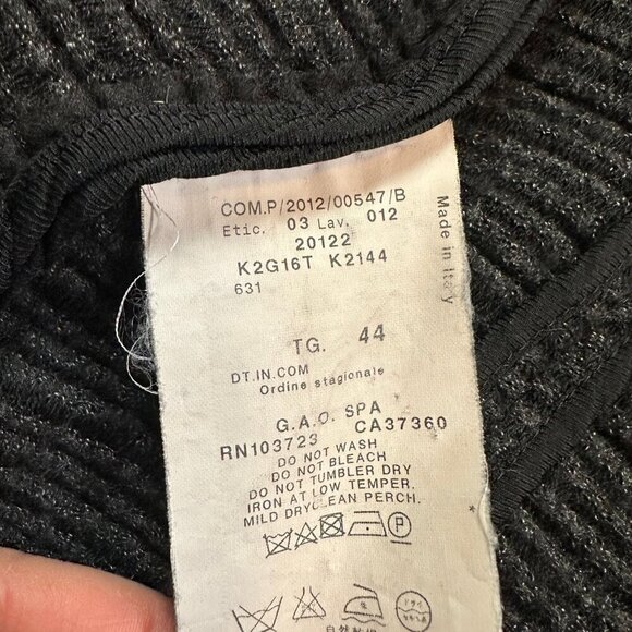 Vintage Emporio Armani Mini Short Sleeve Jacket Grey Ribbed Est Size X-Small - Picture 5 of 8